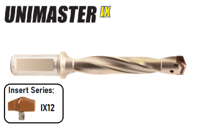 12.00mm - 12.40mm 5xD Unimaster IX Exchangeable Head Drill Body Europa